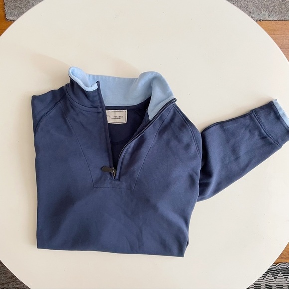Williams & Kent Men’s Pima Cotton Knit Half-Zip Pullover Blue Size Medium - Picture 2 of 7